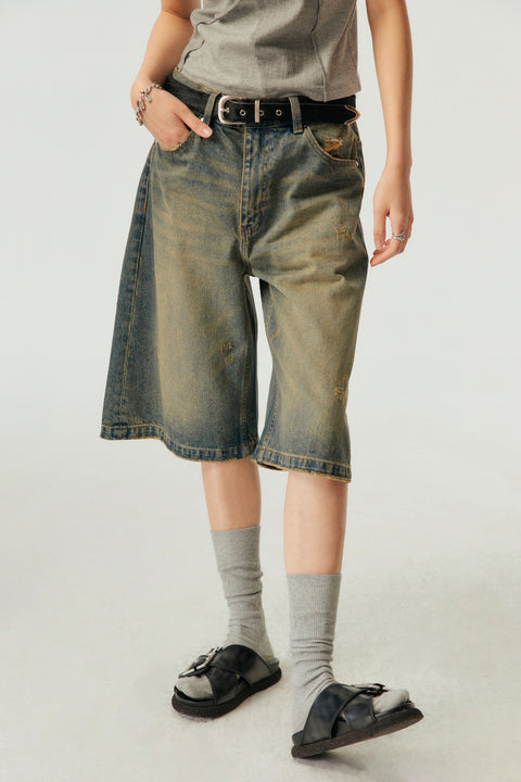 SIMPLE PROJECT VINTAGE WASH JORTS