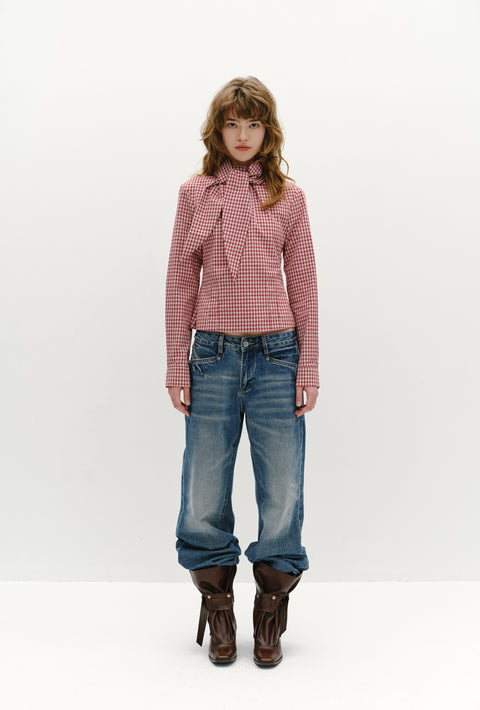 ROSE FOSSIL TIE-NECK SHIRT