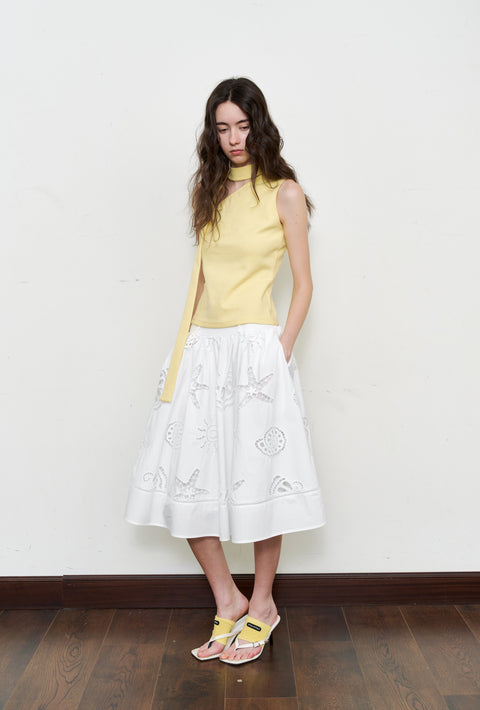 ROSE FOSSIL ONE-SHOULDER TOP