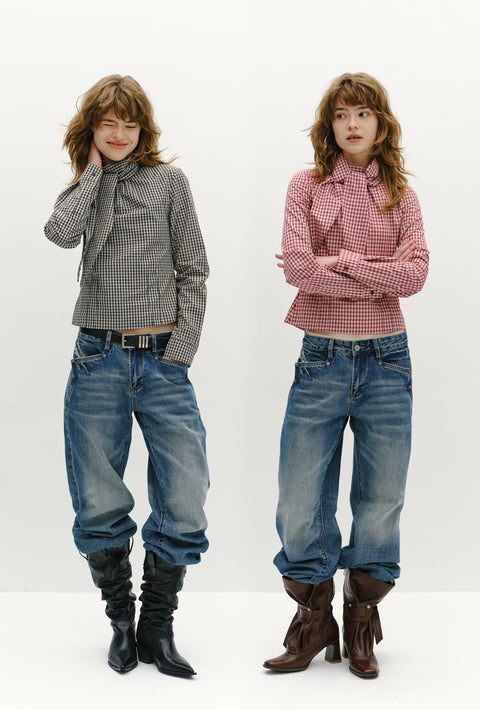 ROSE FOSSIL TIE-NECK SHIRT