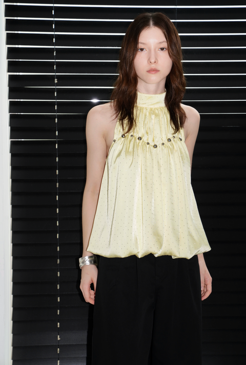 ROSE FOSSIL SHIMMER SLEEVELESS BLOUSON TOP