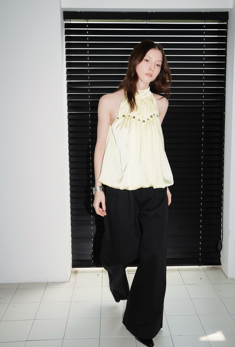 ROSE FOSSIL SHIMMER SLEEVELESS BLOUSON TOP