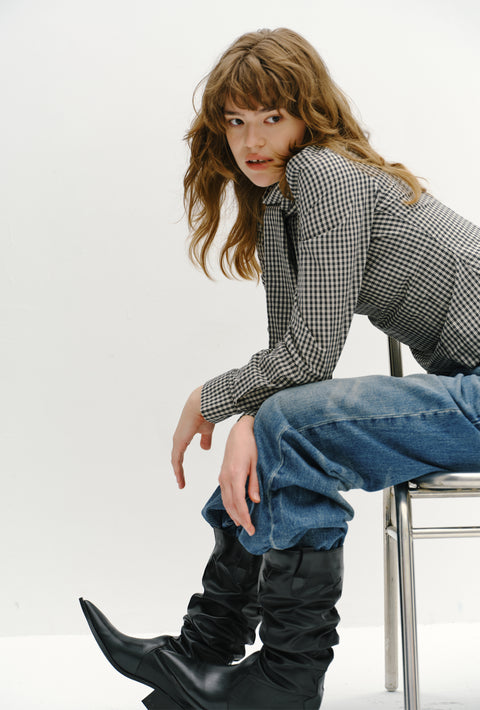 ROSE FOSSIL TIE-NECK SHIRT