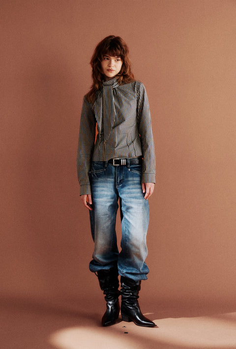 ROSE FOSSIL TIE-NECK SHIRT