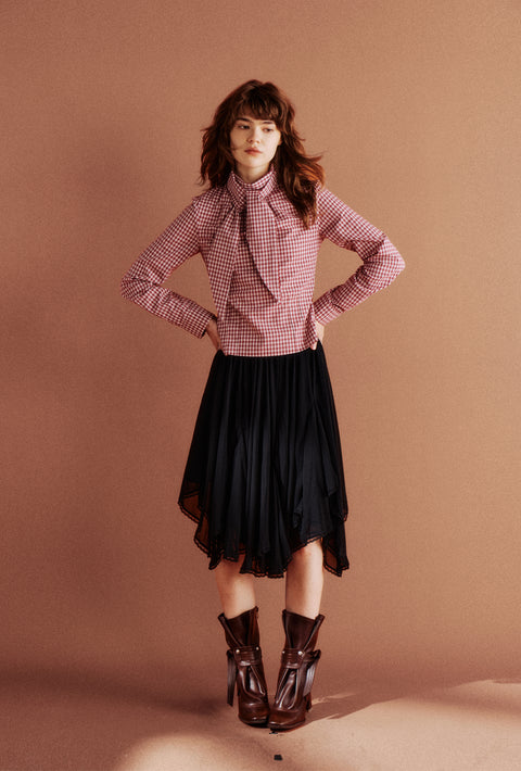 ROSE FOSSIL TIE-NECK SHIRT