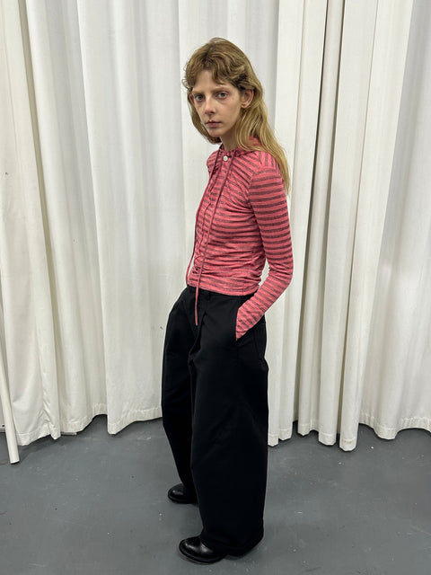 COSMOS WAVEYU STRIPED HOODED SHIRT