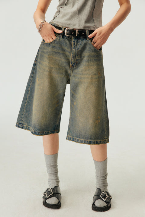 SIMPLE PROJECT VINTAGE WASH JORTS