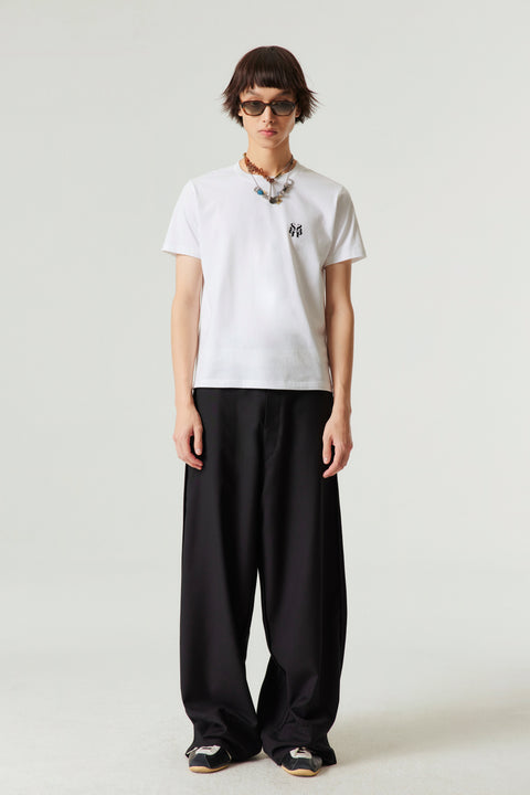 SIMPLE PROJECT REVERSE SEAM WIDE LEG TROUSERS