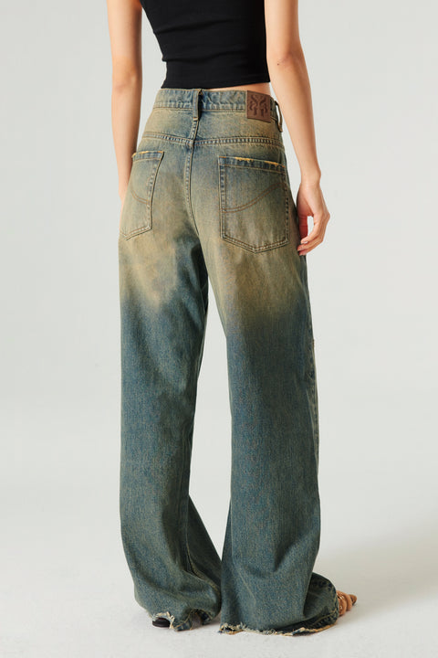 SIMPLE PROJECT VINTAGE WASH WIDE DENIM
