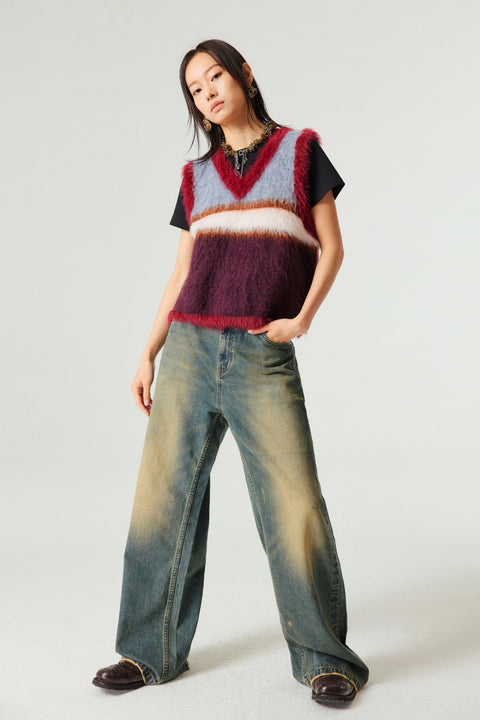 SIMPLE PROJECT VINTAGE WASH WIDE DENIM