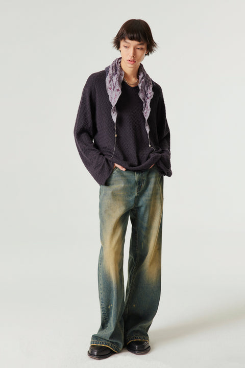 SIMPLE PROJECT VINTAGE WASH WIDE DENIM