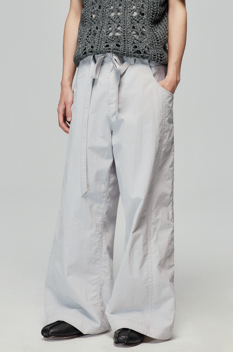 SIMPLE PROJECT NYLON KENDO WIDE-LEG TROUSERS