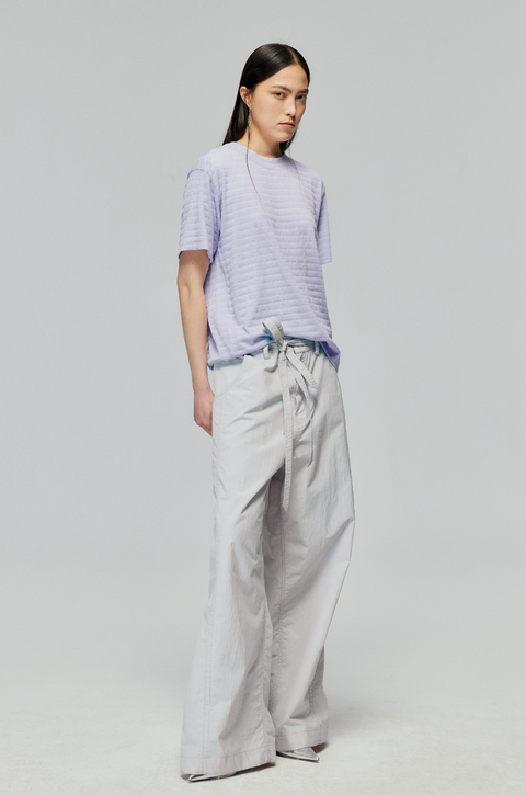 SIMPLE PROJECT NYLON KENDO WIDE-LEG TROUSERS