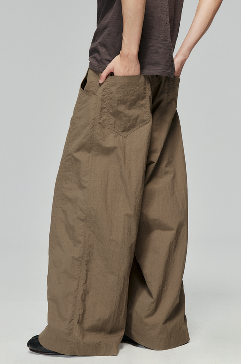 SIMPLE PROJECT NYLON KENDO WIDE-LEG TROUSERS