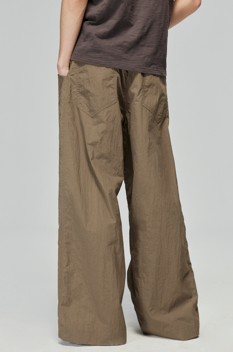 SIMPLE PROJECT NYLON KENDO WIDE-LEG TROUSERS