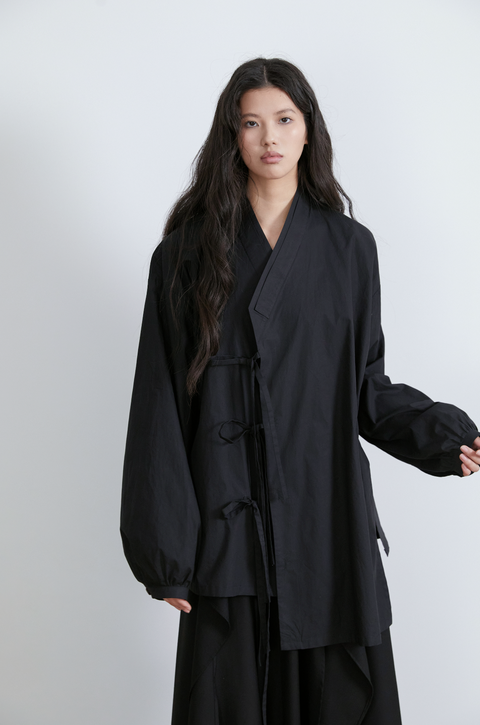 VAPOURBLUE CHINESE TIE-UP SHIRT