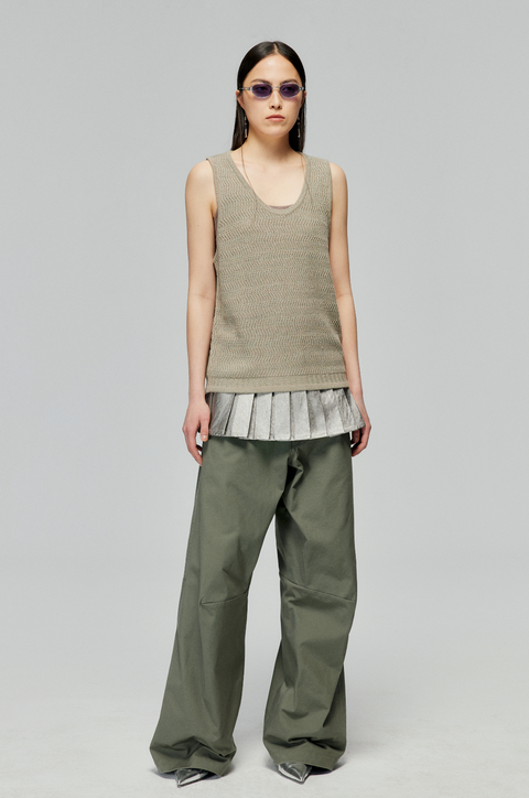 SIMPLE PROJECT SILVER MINI SKIRT PANEL