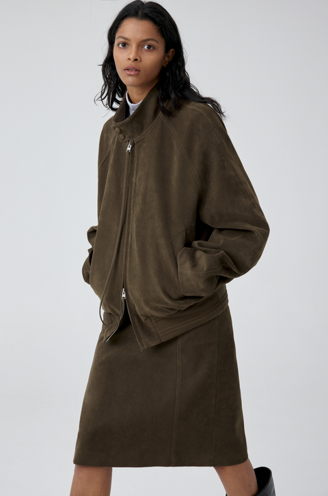SIMPLE PROJECT SUEDETTE HARRINGTON JACKET