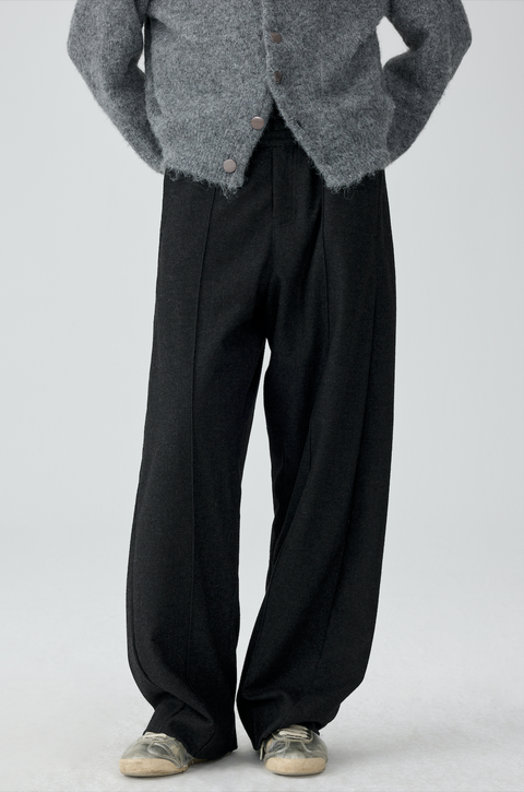 SIMPLE PROJECT WOOL TWISTED BELTED PANTS