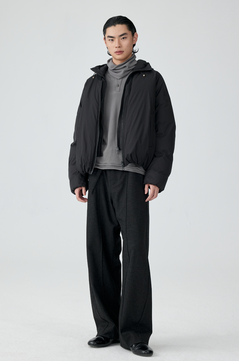 SIMPLE PROJECT WOOL TWISTED BELTED PANTS