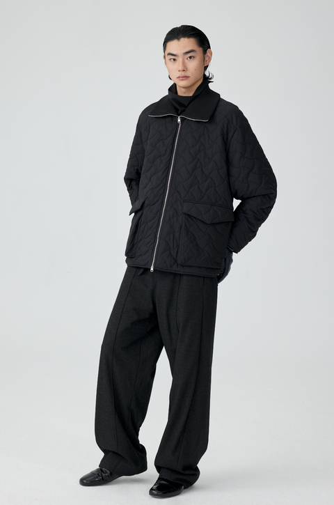 SIMPLE PROJECT WOOL TWISTED BELTED PANTS