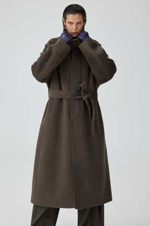 SIMPLE PROJECT HIGH-NECK WOOL COAT