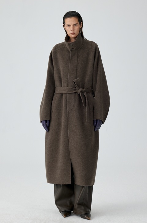 SIMPLE PROJECT HIGH-NECK WOOL COAT