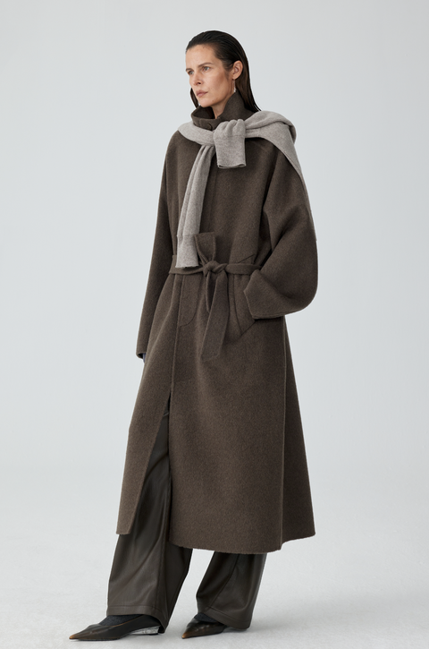 SIMPLE PROJECT HIGH-NECK WOOL COAT