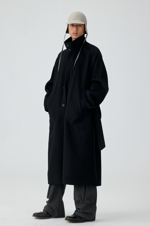 SIMPLE PROJECT HIGH-NECK WOOL COAT