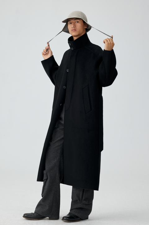 SIMPLE PROJECT HIGH-NECK WOOL COAT