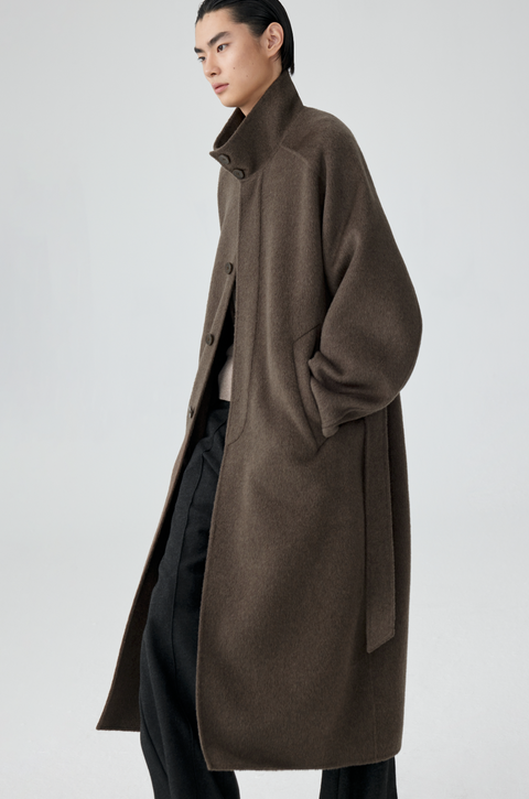 SIMPLE PROJECT HIGH-NECK WOOL COAT