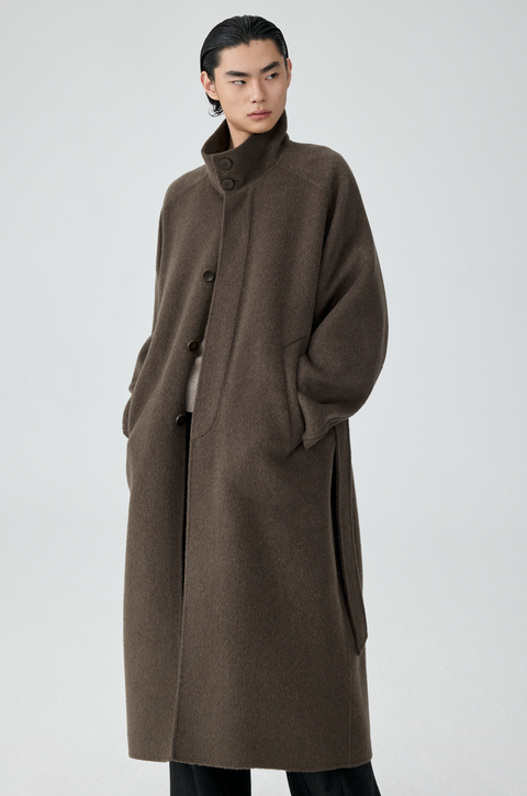 SIMPLE PROJECT HIGH-NECK WOOL COAT