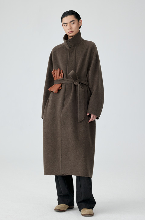 SIMPLE PROJECT HIGH-NECK WOOL COAT