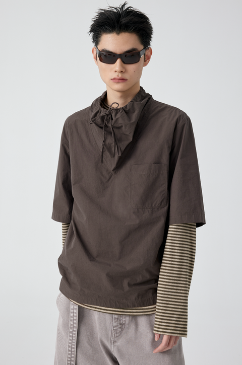 SIMPLE PROJECT SWING COLLAR SHIRT