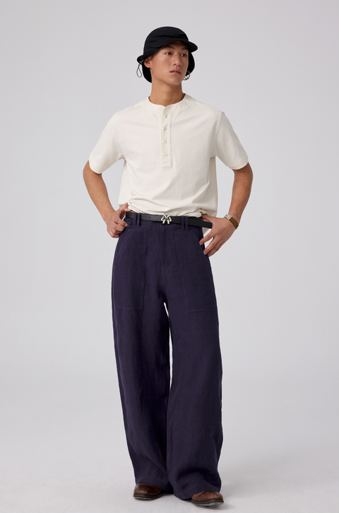 SIMPLE PROJECT LINEN TROUSERS
