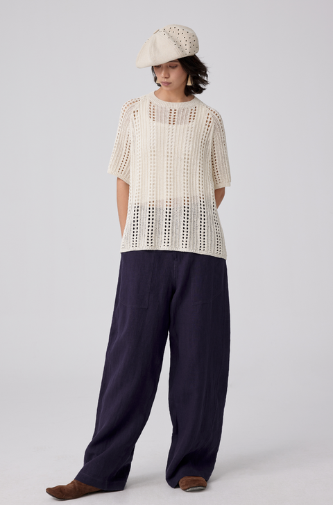 SIMPLE PROJECT LINEN TROUSERS