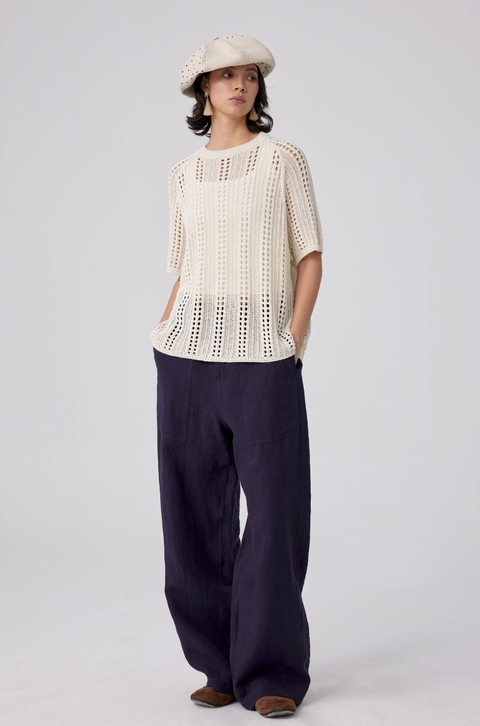 SIMPLE PROJECT LINEN TROUSERS