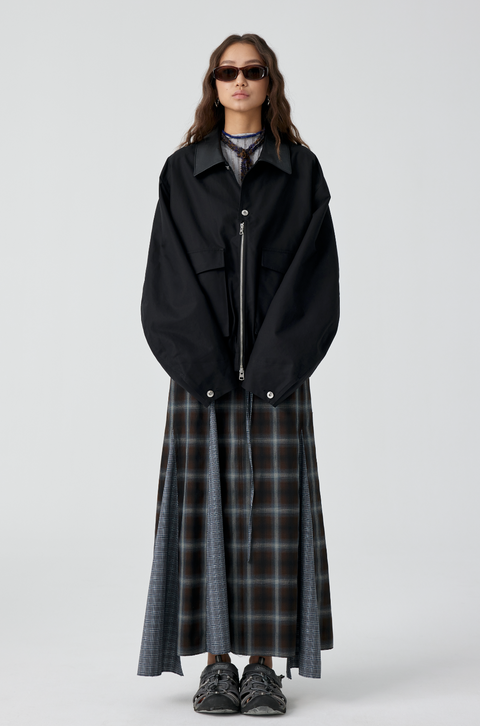 SIMPLE PROJECT PLAID FISHTAIL SKIRT