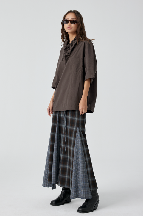 SIMPLE PROJECT PLAID FISHTAIL SKIRT