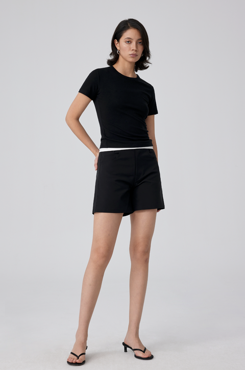 SIMPLE PROJECT FIT WOOL T-SHIRT - WOMAN