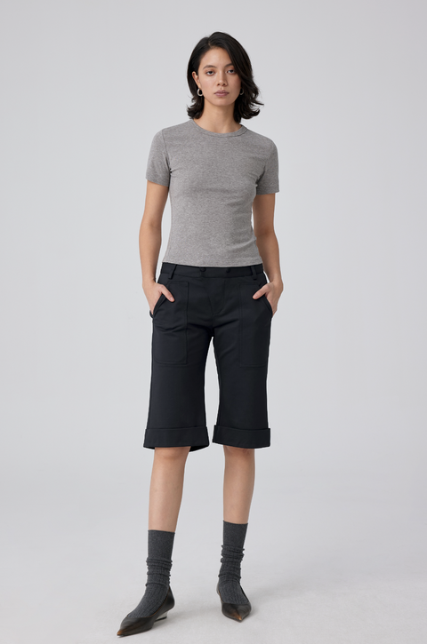 SIMPLE PROJECT FIT WOOL T-SHIRT - WOMAN