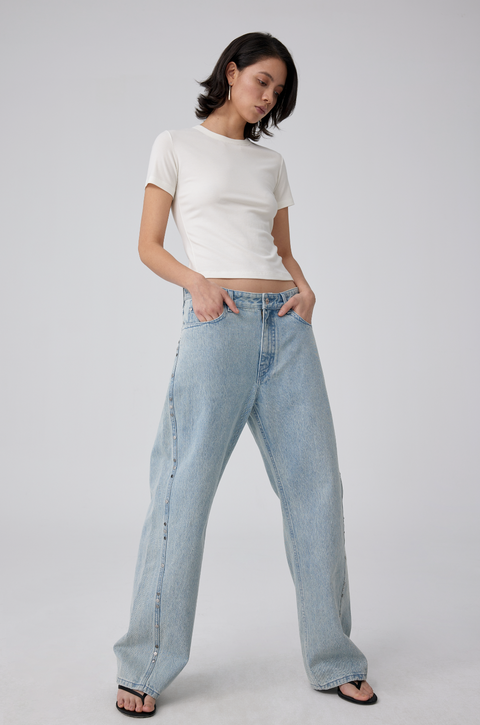 SIMPLE PROJECT FIT WOOL T-SHIRT - WOMAN