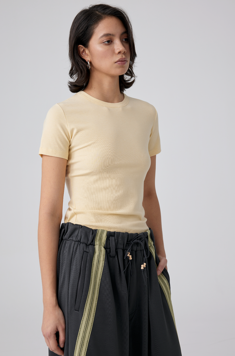 SIMPLE PROJECT FIT WOOL T-SHIRT - WOMAN