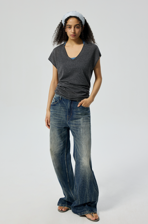 SIMPLE PROJECT BEADED RUFFLED FRINGE SCARF