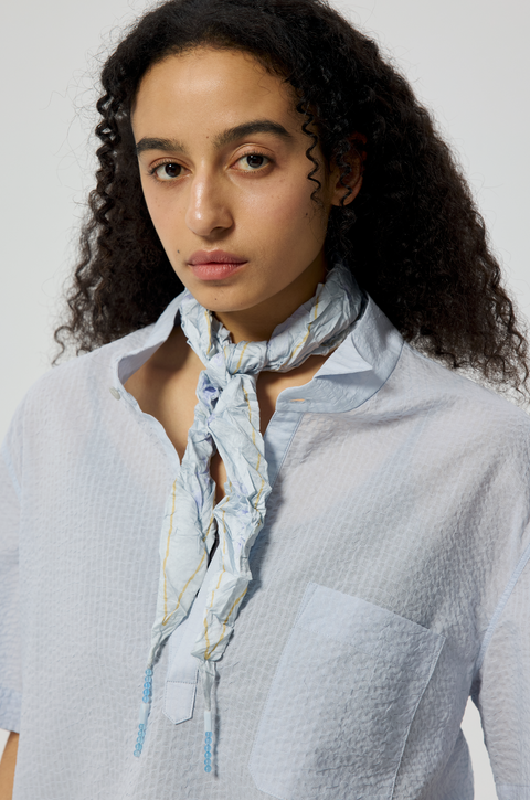 SIMPLE PROJECT BEADED RUFFLED FRINGE SCARF