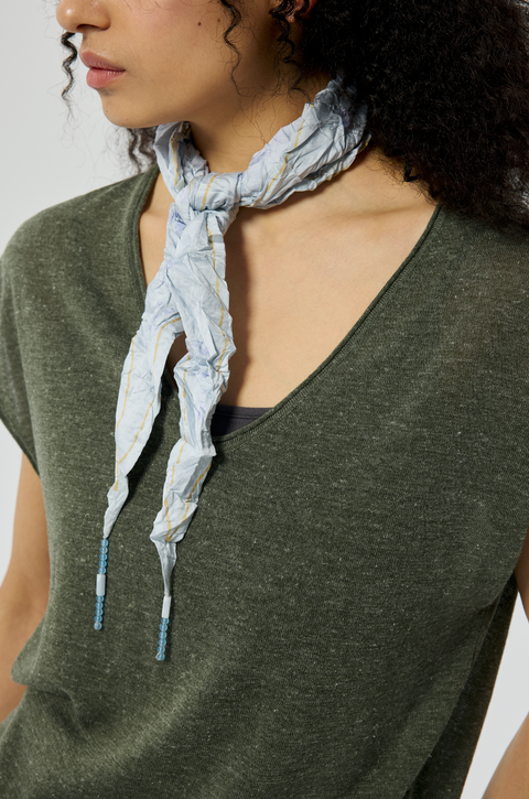 SIMPLE PROJECT BEADED RUFFLED FRINGE SCARF