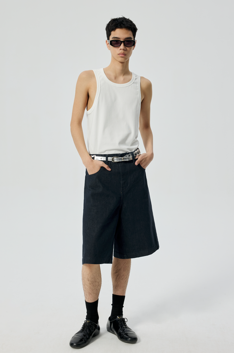 SIMPLE PROJECT RAW SELVEDGE SHORTS