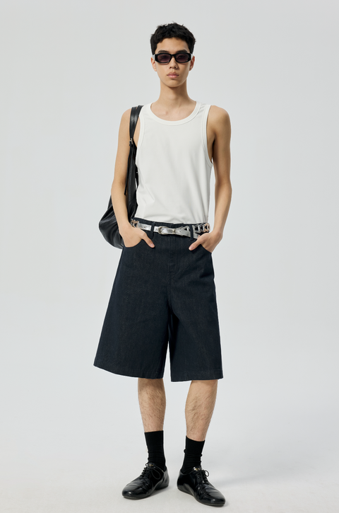 SIMPLE PROJECT RAW SELVEDGE SHORTS