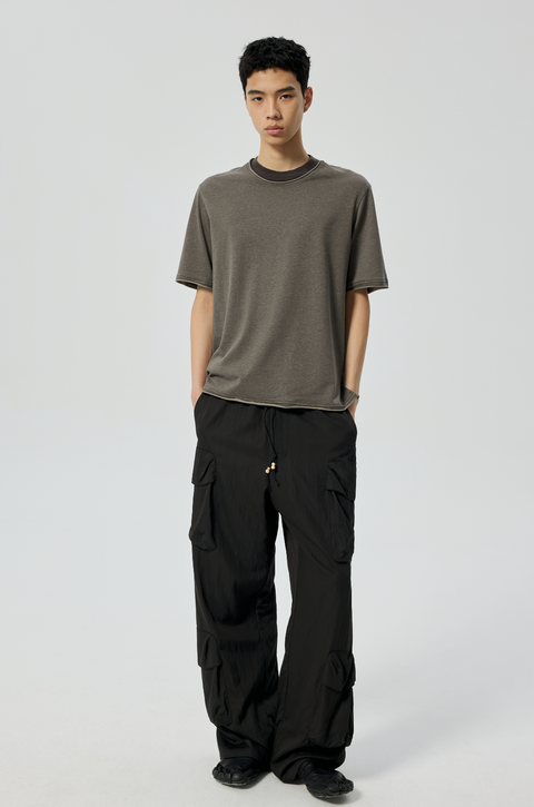 SIMPLE PROJECT PANELED COLLAR T-SHIRT