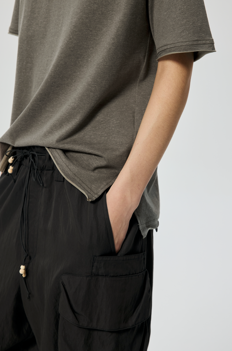 SIMPLE PROJECT PANELED COLLAR T-SHIRT